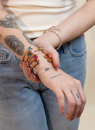 TOVA Charlotte Cuffs in Triangle, Aqua Volcano - 290 Jewelry - The Farmhouse