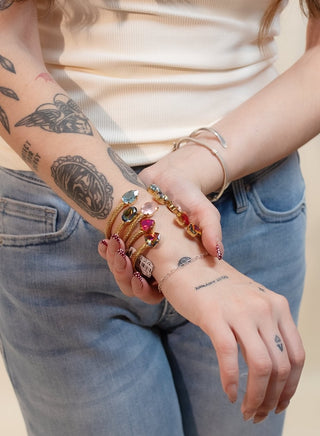 TOVA Charolette Cuff in Pear Bracelet, Aqua Champagne - 290 Jewelry - The Farmhouse