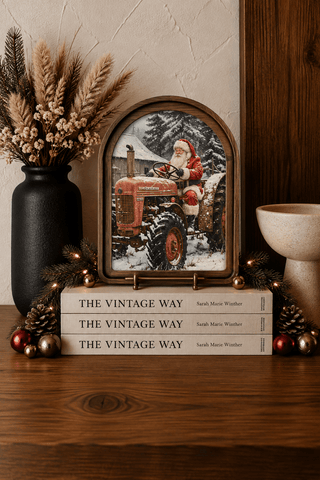 Tractor Santa Arch Framed Art 6x8" - 420 Home Decor - The Farmhouse