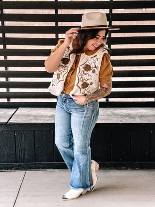 Trailblazer Boho Western Faux Fur Vest, Cream - The Farmhouse