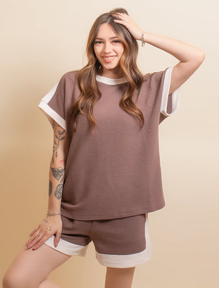 TRES BIEN Women's Latte Layers Color Block Knit Top - 100 Casual Tops - The Farmhouse