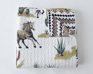 Triston Horse Baby Blanket Quilt - Neutral - The Farmhouse