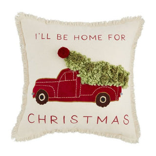 Truck Christmas Throw Pillow - The Farmhouse