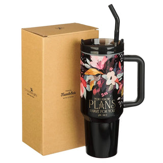 Tumbler W/Straw Ss Black Jer. 29:11 - 420 Home Decor - The Farmhouse