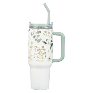 Tumbler W/Straw Ss Green Ps. 46:10 - 440 Kitchen + Tabletop - The Farmhouse