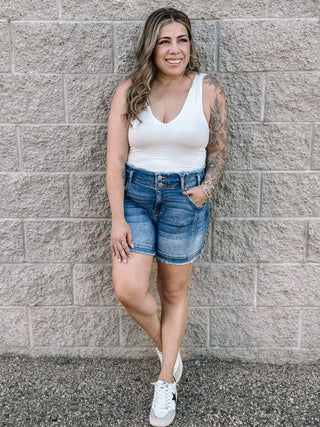 Twin Twist Cropped Double Layered Tank Top - Ivory - The Farmhouse