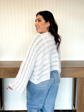 Twist & Turn Cable Knit Top, Ivory - 140 Sweatshirts + Sweaters - The Farmhouse