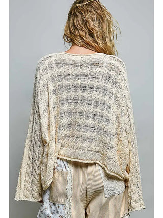 Twist & Turn Cable Knit Top, Natural - 100 Casual Tops - The Farmhouse