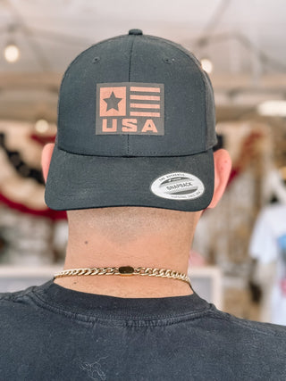 USA Gold Patriot Snapback Hat - Black - 260 Fashion Accessories - The Farmhouse
