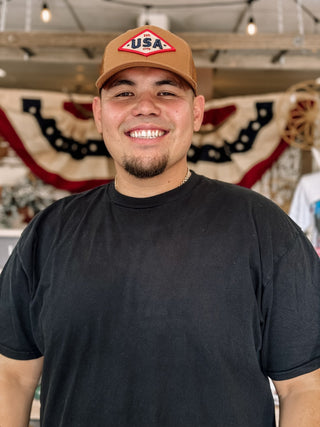 USA Gold Patriot Snapback Hat - Caramel - The Farmhouse