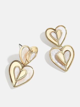 Vanessa Earrings - Gold and Shell Heart - The Farmhouse