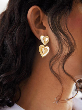 Vanessa Earrings - Gold and Shell Heart - The Farmhouse