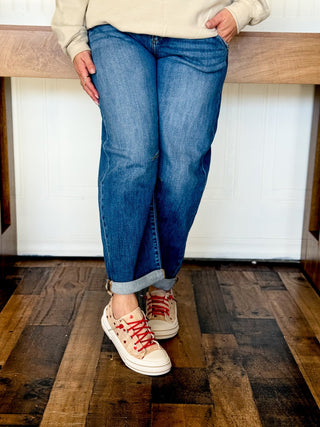 Very G Aman Slip On Sneaker, Natural Red Hearts - 300 Footwear - The Farmhouse