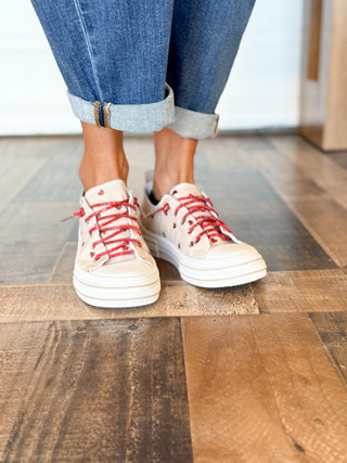 Very G Aman Slip On Sneaker, Natural Red Hearts - 300 Footwear - The Farmhouse