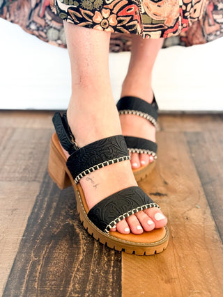 Very G Penny Black Sandal Wedge - 300 Footwear - The Farmhouse