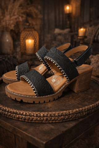 Very G Penny Black Sandal Wedge - 300 Footwear - The Farmhouse