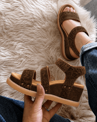 Very G Verde Trail, Chocolate Leopard Wedge Sandals - 300 Footwear - The Farmhouse