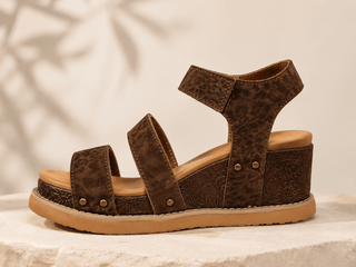 Very G Verde Trail, Chocolate Leopard Wedge Sandals - 300 Footwear - The Farmhouse