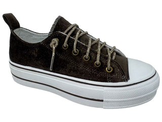 Very G Women's Harmon Suede Sparkle Sneaker, Chocolate - 300 Footwear - The Farmhouse