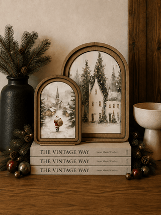 Village Santa Arch Framed Art Layered Set 6x8"+ 8.25x11" - 420 Home Decor - The Farmhouse