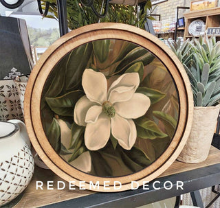 Vintage Magnolia Arch Framed Art, 8" Round - 420 Home Decor - The Farmhouse