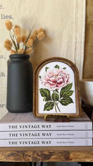 Vintage Peony Arch Framed Art 6x8" - 420 Home Decor - The Farmhouse