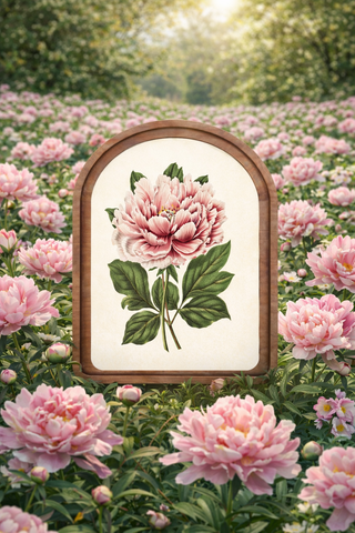 Vintage Peony Arch Framed Art 6x8" - 420 Home Decor - The Farmhouse