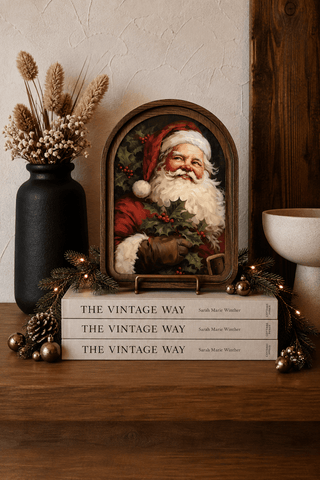 Vintage Santa Arch Framed Art 8.25x11” - 430 Holiday Decor - The Farmhouse