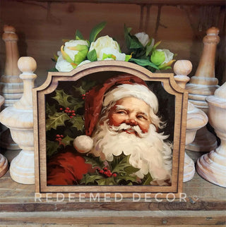 Vintage Santa Framed Provincial Art, 9”x10” - 420 Home Decor - The Farmhouse