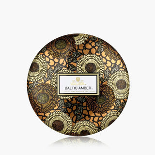 Voluspa 3 Wick Tin 12oz Candle, Baltic Amber - 410 Candles & Scents - The Farmhouse