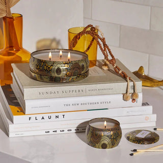 Voluspa 3 Wick Tin 12oz Candle, Baltic Amber - 410 Candles & Scents - The Farmhouse