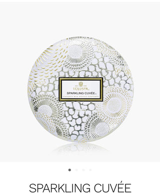 Voluspa 3 Wick Tin 12oz Candle, Sparkling Cuvee - 410 Candles & Scents - The Farmhouse