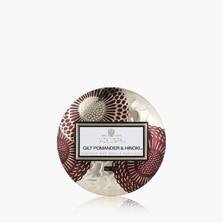 Voluspa Mini Tin Can 4oz Candle, Gilt Pomander & Hinoki - 410 Candles & Scents - The Farmhouse