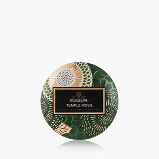Voluspa Mini Tin Can 4oz Candle, Temple Moss - 410 Candles & Scents - The Farmhouse
