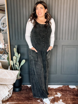 Wander Luxe Lounge Jumpsuit, Black - The Farmhouse