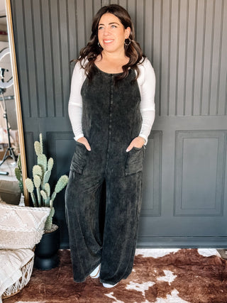 Wander Luxe Lounge Jumpsuit, Black - The Farmhouse