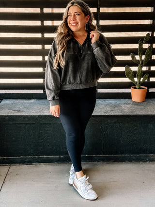 Wanderer Athleisure Half Zip Pullover, Charcoal - The Farmhouse