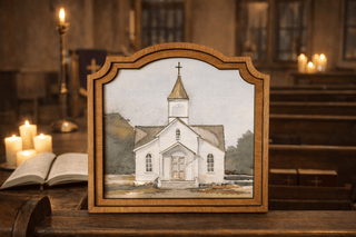 Watercolor Church Provincial Framed Art - 420 Home Decor - The Farmhouse