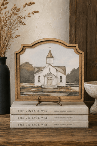 Watercolor Church Provincial Framed Art - 420 Home Decor - The Farmhouse