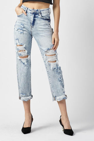 Weekend Getaway High - Rise Boyfriend Jeans - The Farmhouse