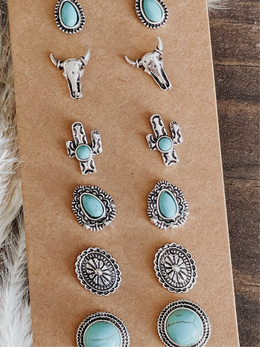 Western Variety Pack Studs - Turquoise - The Farmhouse