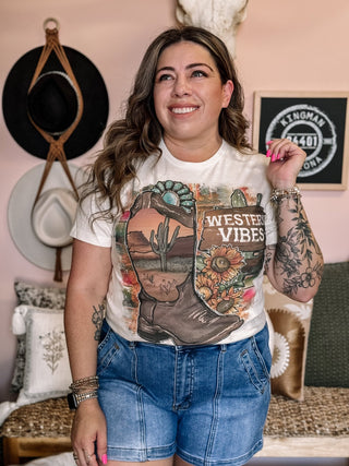 Western Vibes Boot Graphic Tee - The Farmhouse