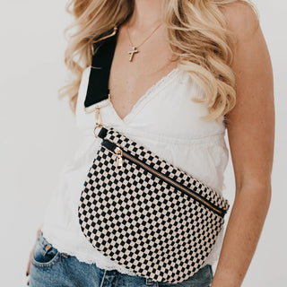 Westlyn Woven Bum Bag, Checkered Black - 280 Bags - The Farmhouse