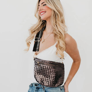 Westlyn Woven Bum Bag, Metallic Gunmetal - 280 Bags - The Farmhouse
