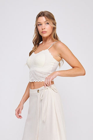 Whisper Lace Scalloped Bralette, Off White - 250 Activewear + Lounge - The Farmhouse