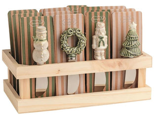 Mud Pie White Christmas figural spreader with stainless steel blade and ceramic handle