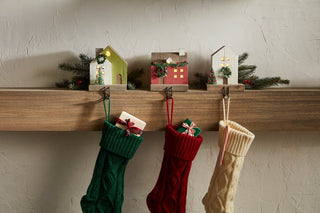 White Christmas House Stocking Holder - The Farmhouse