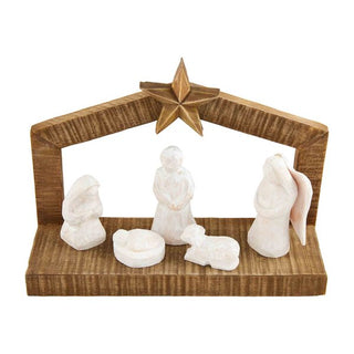 White Christmas Wood Nativity - The Farmhouse