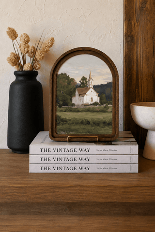 White Church Arch Framed Art 8.25x11 - 420 Home Decor - The Farmhouse