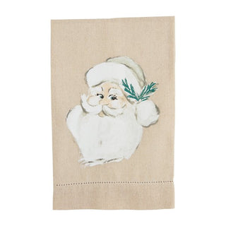 White Santa Painted Towel - The Farmhouse